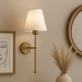 Opviq Lámpara de Pared Crema y Oro